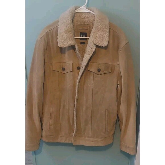 GAP Jackets & Blazers - Vintage Gap Leather Barn Fleece Lined Coat Large